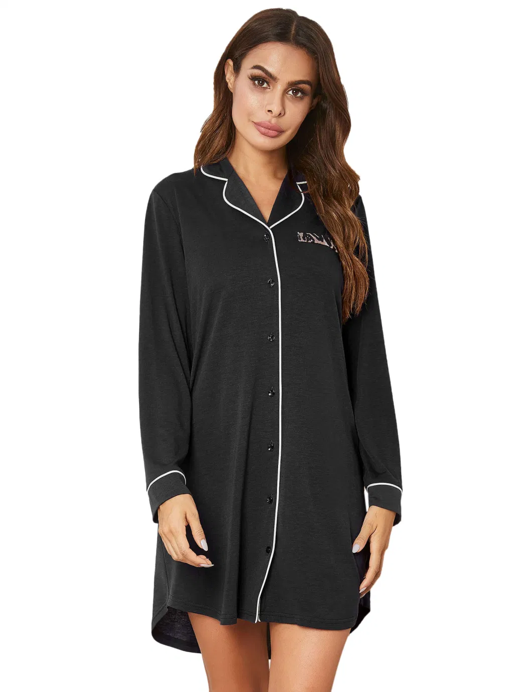 Boutique Soft Women Pajamas Long Sleeve Polyester 95% Spandex 5% Pajama Home Sleeping Wear