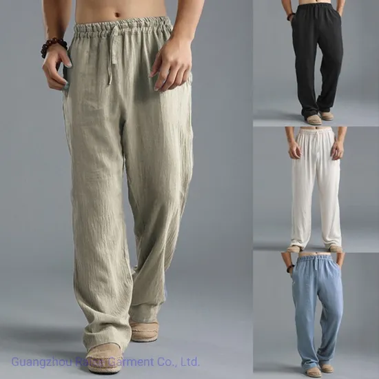 China Wholesale Custom Linen Mens Beach Pants