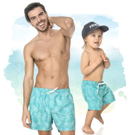 Summer Family Clothes Swimsuit Father Son Matching Outfits Beach Children Shorts Boys Pants