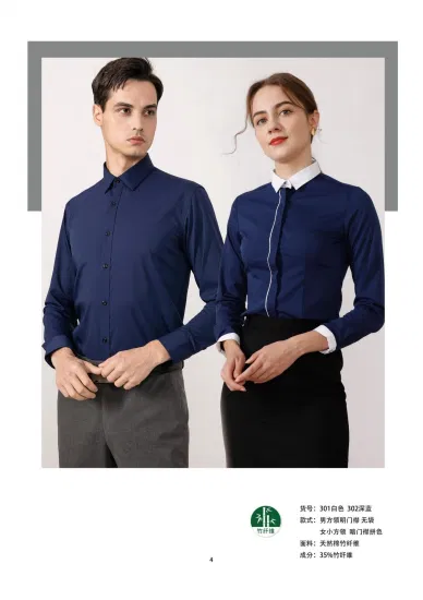 Custom Bamboo Shirt Blouse Long or Short Sleeve Business Shirts for Unisex