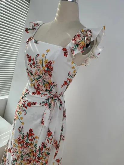 Fashion Clothing Summer Clothes Women Garment Lady Floral Beach Sexy Dress Collection Custom Apparel Longuette China Factory Wholesales Price 