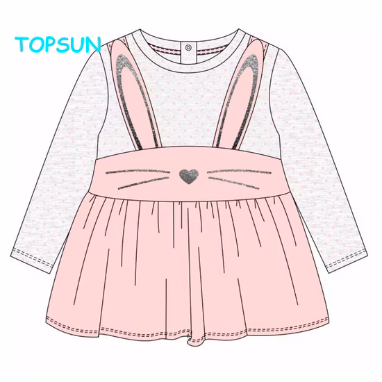 Different Pattern Comfortable Full Printing Long Sleeve Dress