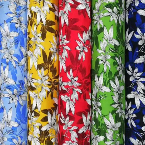 Hot Selling Crepe Flat Floral Printed 100% Viscose Custom Clothes Challis Rayon 